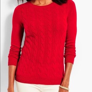 NEW Talbots Cable Knit Cashmere Sweater L